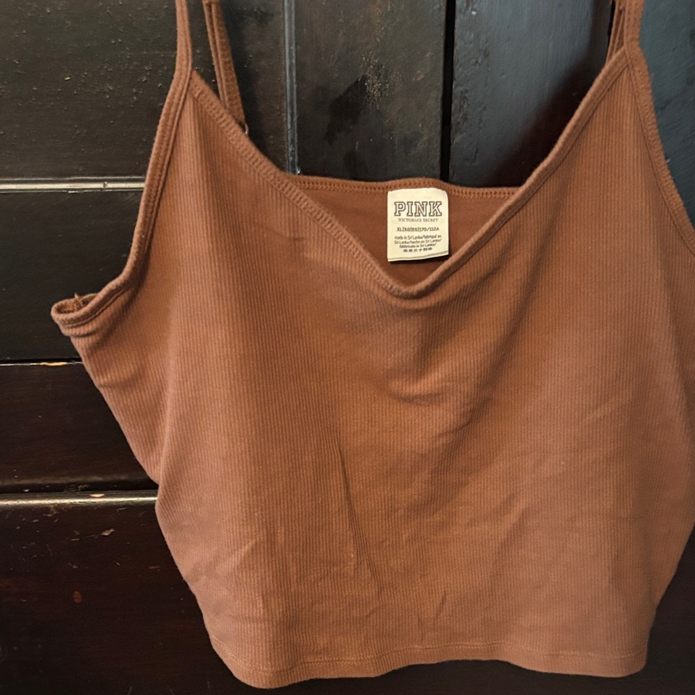PINK Victoria's Secret Brown Ribbed Camisole